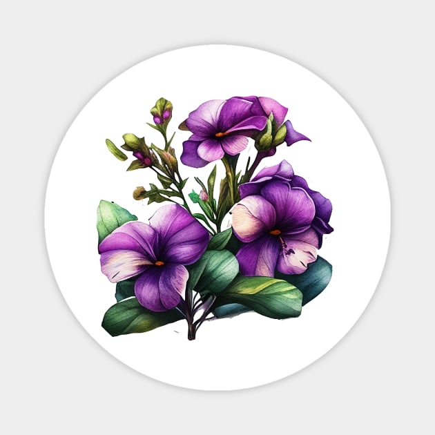 Purple Flowers Magnet by Mixtgifts